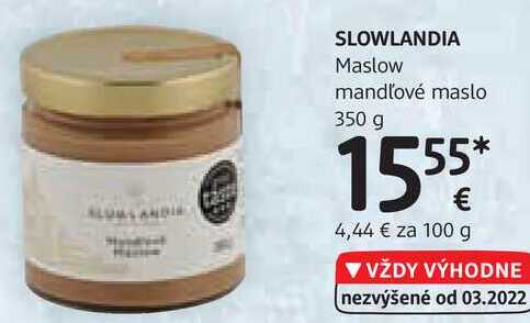 SLOWLANDIA Maslow mandľové maslo, 350 g