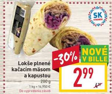 Lokše plnené kačacím mäsom a kapustou 200 g