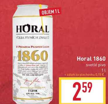 Horal 1860 svetlé pivo 1l