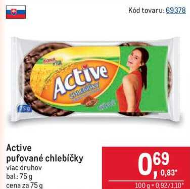 Active pufované chlebíčky viac druhov bal.: 75 g 