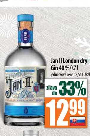 Jan II London dry Gin 40 % 0,7 l