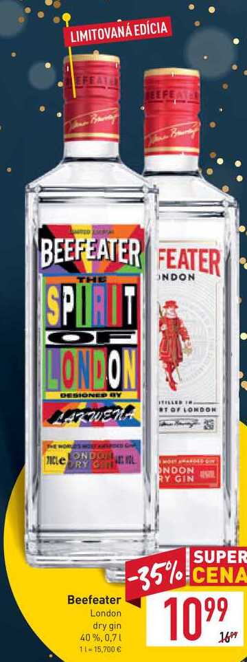 Beefeater London dry gin 40%, 0,7l