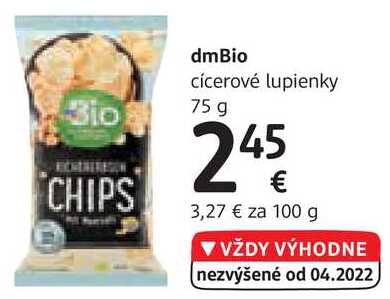 dmBio cícerové lupienky, 75 g 