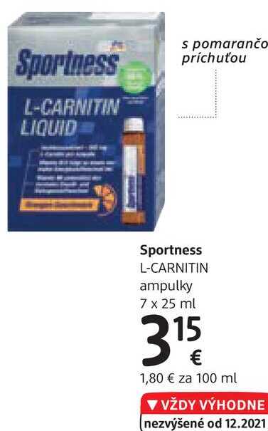 Sportness L-CARNITIN ampulky, 7x 25 ml