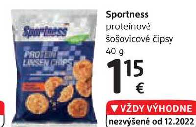 Sportness proteínové šošovicové čipsy, 40 g