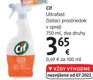 Cif Ultrafast čistiaci prostriedok v spreji, 750 ml