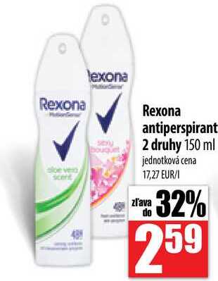 Rexona antiperspirant 2 druhy 150 ml 
