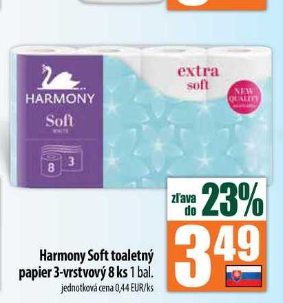 Harmony Soft toaletný papier 3-vrstvový 8 ks 