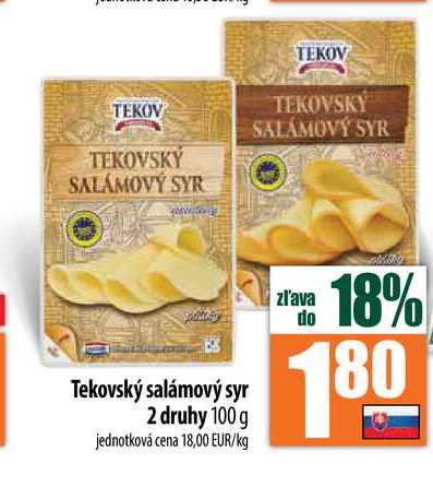 Tekovský salámový syr 2 druhy 100 g