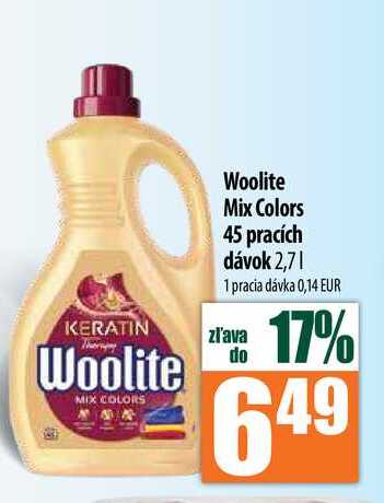 Woolite Mix Colors 45 pracích dávok 2,7 l