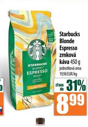 Starbucks Blonde Espresso zrnková káva 450 g