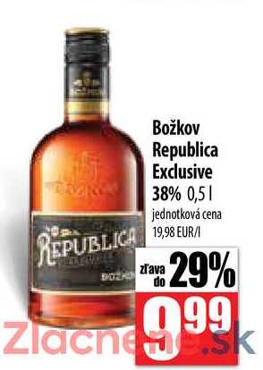 Božkov Republica Exclusive 38% 0,5 l