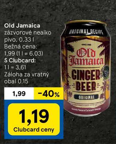Old Jamaica zázvorové nealko pivo, 0,33 l