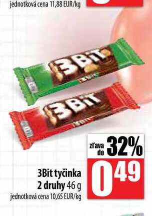 3Bit tyčinka 2 druhy 46 g 