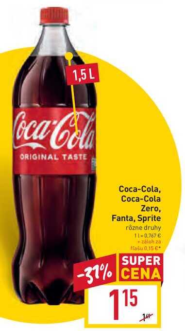 ARCHIV | Coca-Cola 1,5 l, vybrané druhy 1.5l v akcii platné do: 8.8. ...