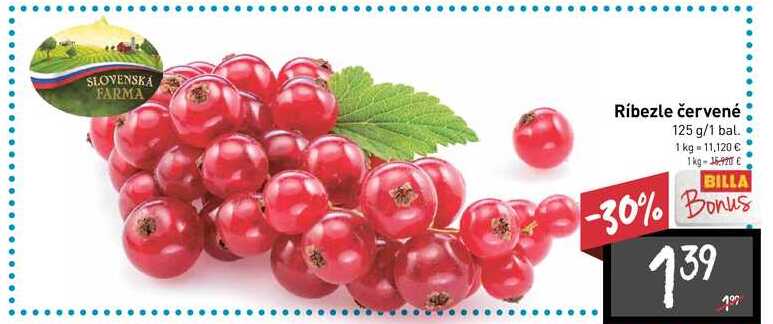Ríbezle červené 125g