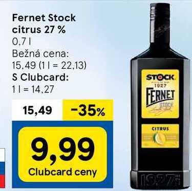 Fernet Stock citrus 27 %, 0,7 l