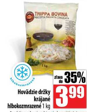 Hovädzie držky krájané hlbokozmrazené 1 kg 