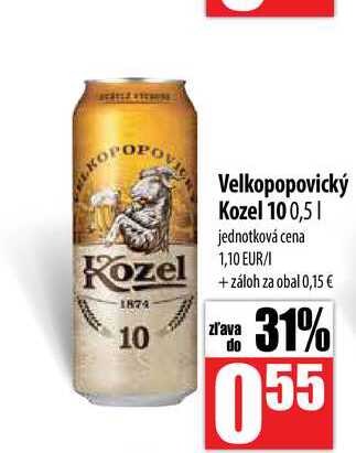 Velkopopovický Kozel 10 0,5 l
