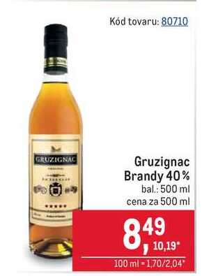 Gruzignac Brandy 40% 500 ml