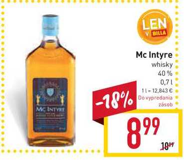 Mc Intyre whisky 40% 0,7 l