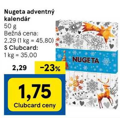 Nugeta adventný kalendár, 50 g