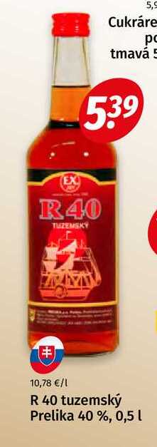R 40 tuzemský Prelika 40 %, 0,5 l  v akcii