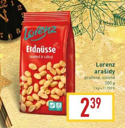 Lorenz arašidy pražené, solené 200 g