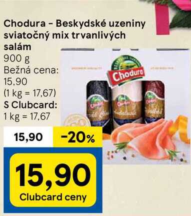 Chodura - Beskydské uzeniny sviatočný mix trvanlivých salám, 900 g