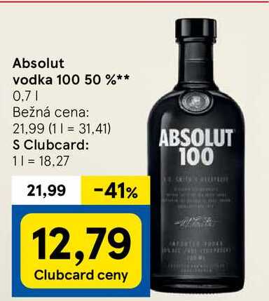 Absolut vodka 100 50 %, 0,7 l