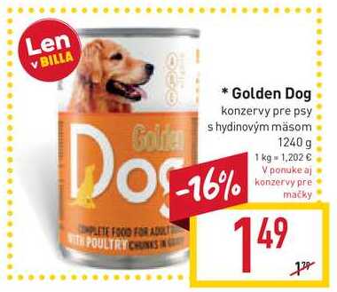 Golden Dog konzervy pre psy s hydinovým mäsom 1240 g