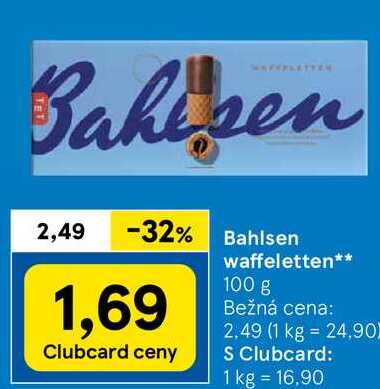 Bahlsen waffeletten, 100 g