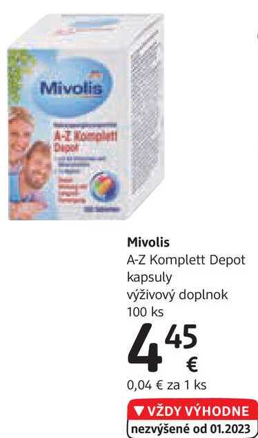 Mivolis A-Z Komplett Depot kapsuly, 100 ks