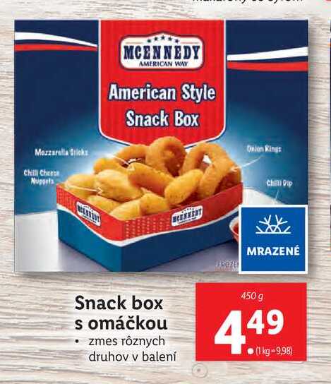 MCENNEDY Snack box s omáčkou 450 g v akcii