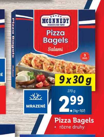 MCENNEDY Pizza Bagels (9 x 30 g) 270 g v akcii