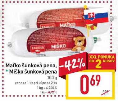 TAURIS Maťko / Miško šunková pena 100 g