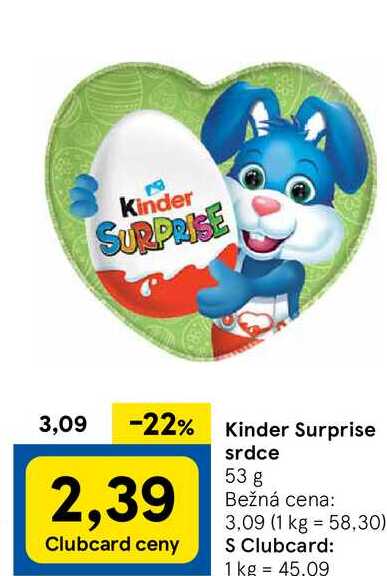 Kinder Surprise srdce, 53 g 