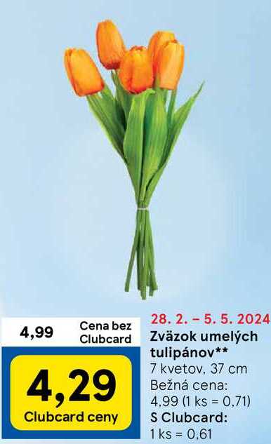 Zväzok umelých tulipánov