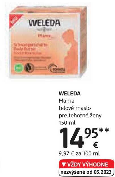 WELEDA Mama telové maslo pre tehotné ženy, 150 ml 