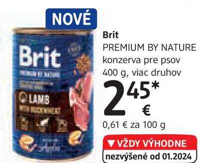 Brit PREMIUM BY NATURE konzerva pre psov, 400 g