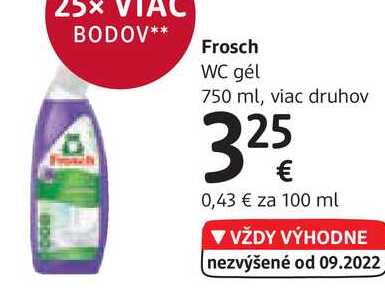 Frosch WC gél, 750 ml
