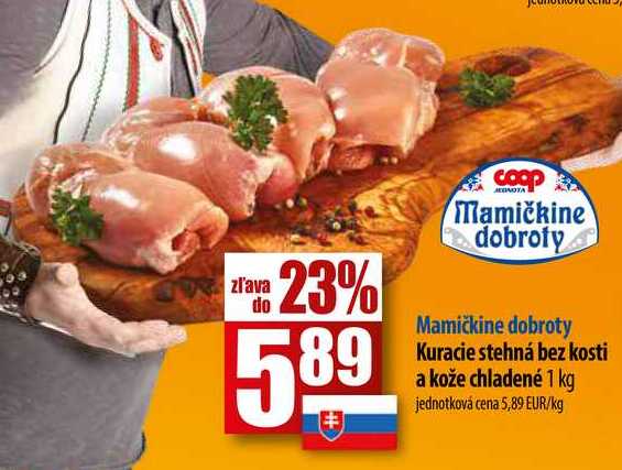 Kuracie stehná bez kosti a kože chladené 1 kg