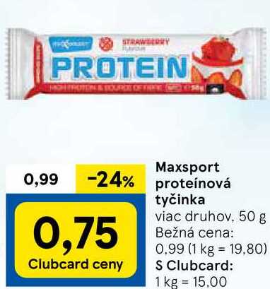 Maxsport proteínová tyčinka, 50 g