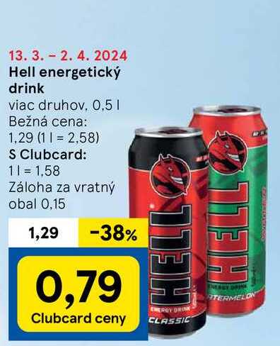 Hell energetický drink, 0,5 l
