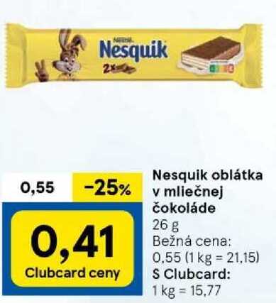 Nesquik oblátka v mliečnej čokoláde, 26 g