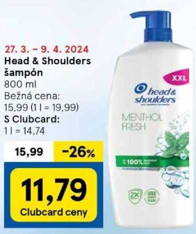 Head & Shoulders šampón, 800 ml 