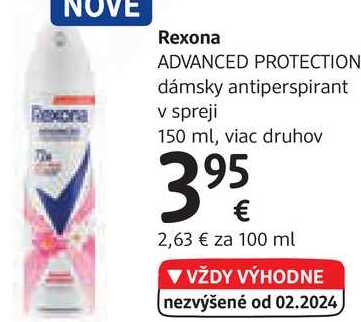 Rexona ADVANCED PROTECTION dámsky antiperspirant , 150 ml