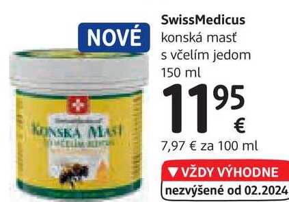 SwissMedicus konská masť s včelím jedom, 150 ml