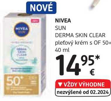 NIVEA SUN DERMA SKIN CLEAR pleťový krém s OF 50+, 40 ml 