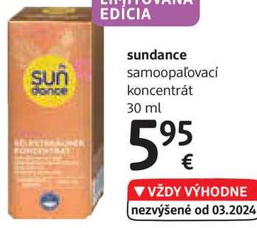 sundance samoopaľovací koncentrát, 30 ml 